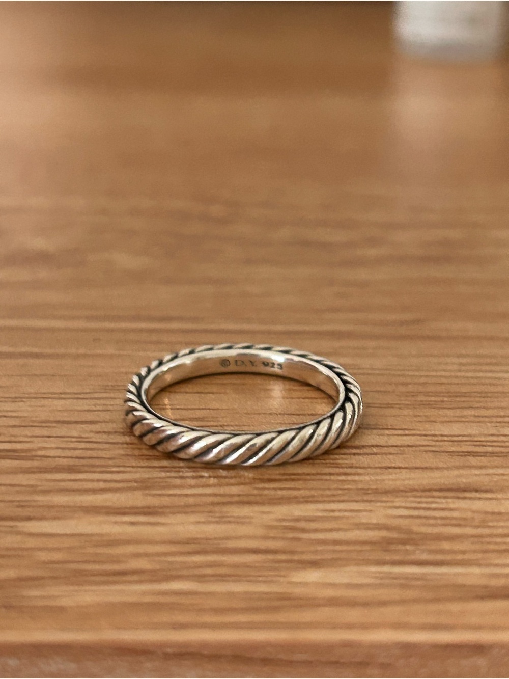 David Yurman Twisted Rope Sterling-Color Band Ring - Picture 2 of 6